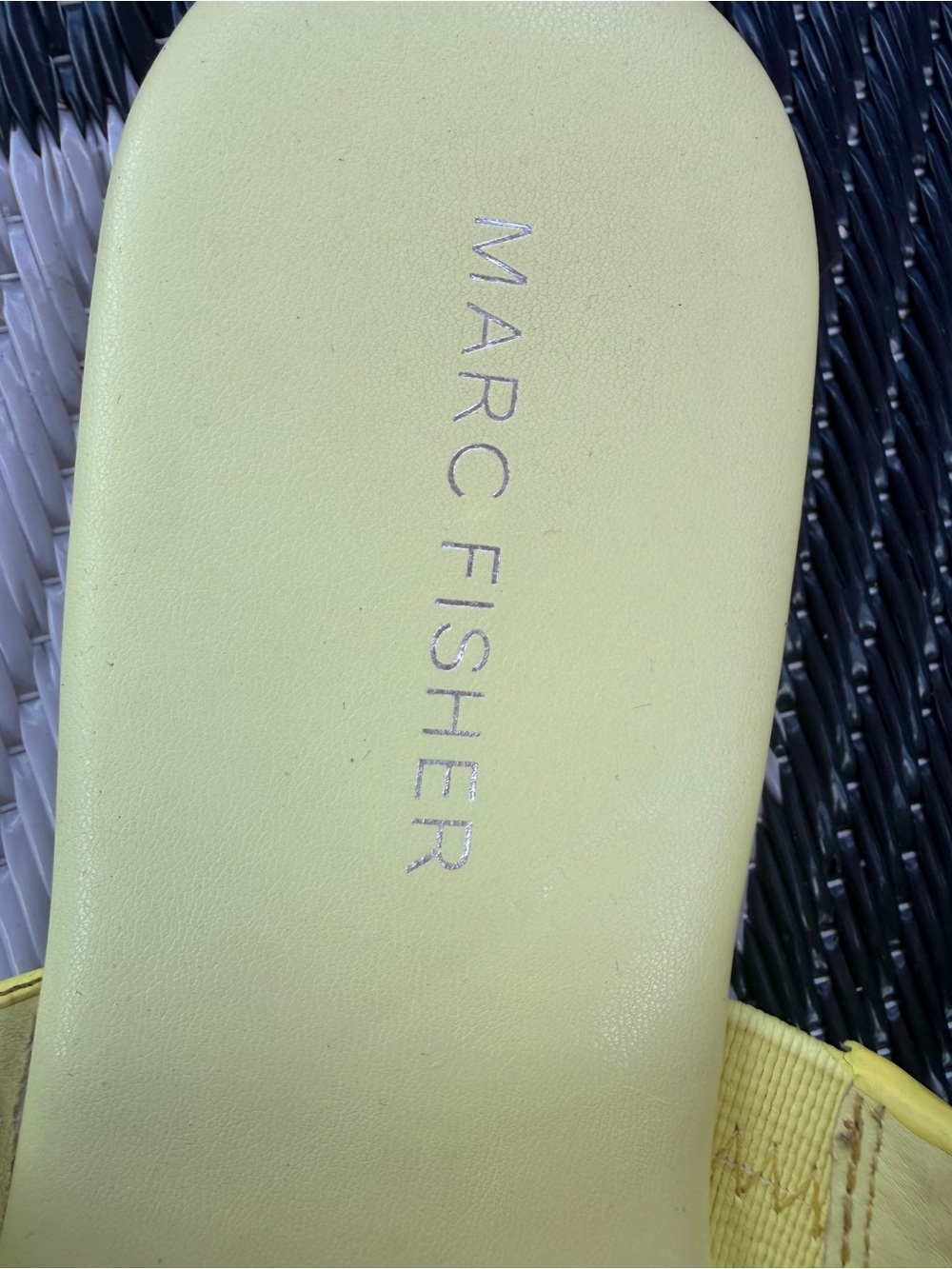 Marc Fisher Yellow Double-Stud Slide Sandals - Picture 3 of 8